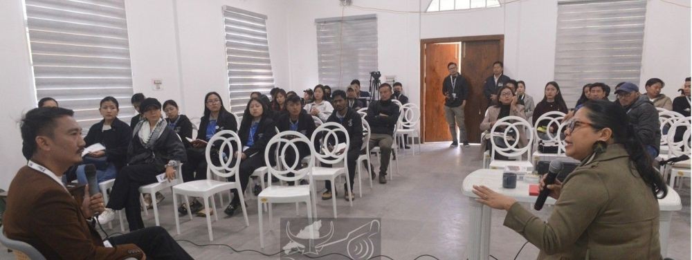 Filmmaker, actor and theatre artist Bendang Walling shared his personal journey during the Nagaland CineFest held at Heritage, Kohima on February 28. (DIPR Photo)